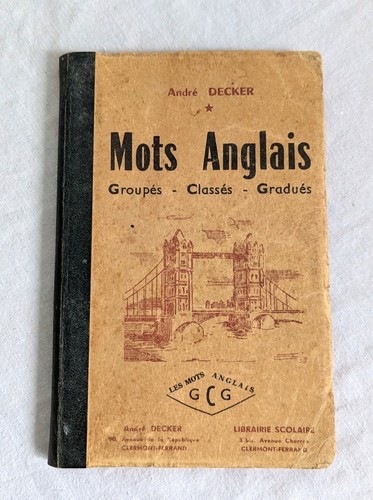 Mots anglais english - english, words